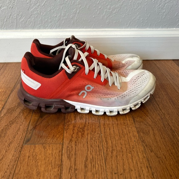 On Cloud Running Shoes Sneakers Women’s Size 6 White Orange - Picture 6 of 11